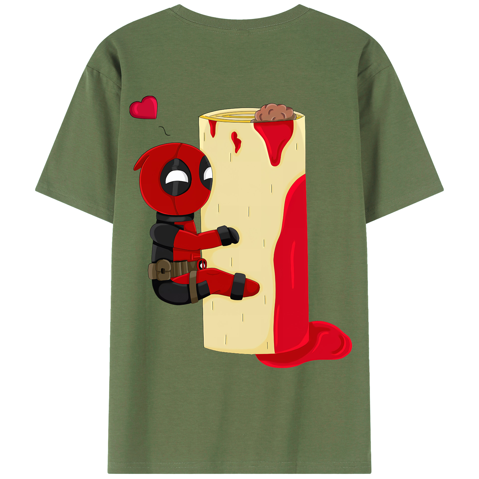 （画像用） Deadpool デッドプール 綿100％ メンズ半袖Tシャツ（バックプリント） 通気性